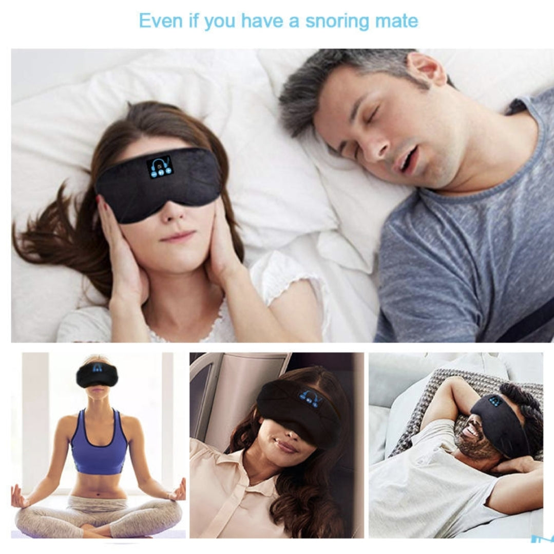 Bluetooth Sleep Mask Upgraded 3D Contoured Headphones, 100 Blackout