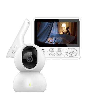 Baby Monitor with High Resolution Screen Camera and Audio, 5 in Baby Monitor 355 ° Rotating 720P HD Display Infrared LED Light Wireless Baby Video Monitor