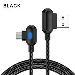TS90   90 Degree Fast Charging usb Cable TPE+Nylon Braided